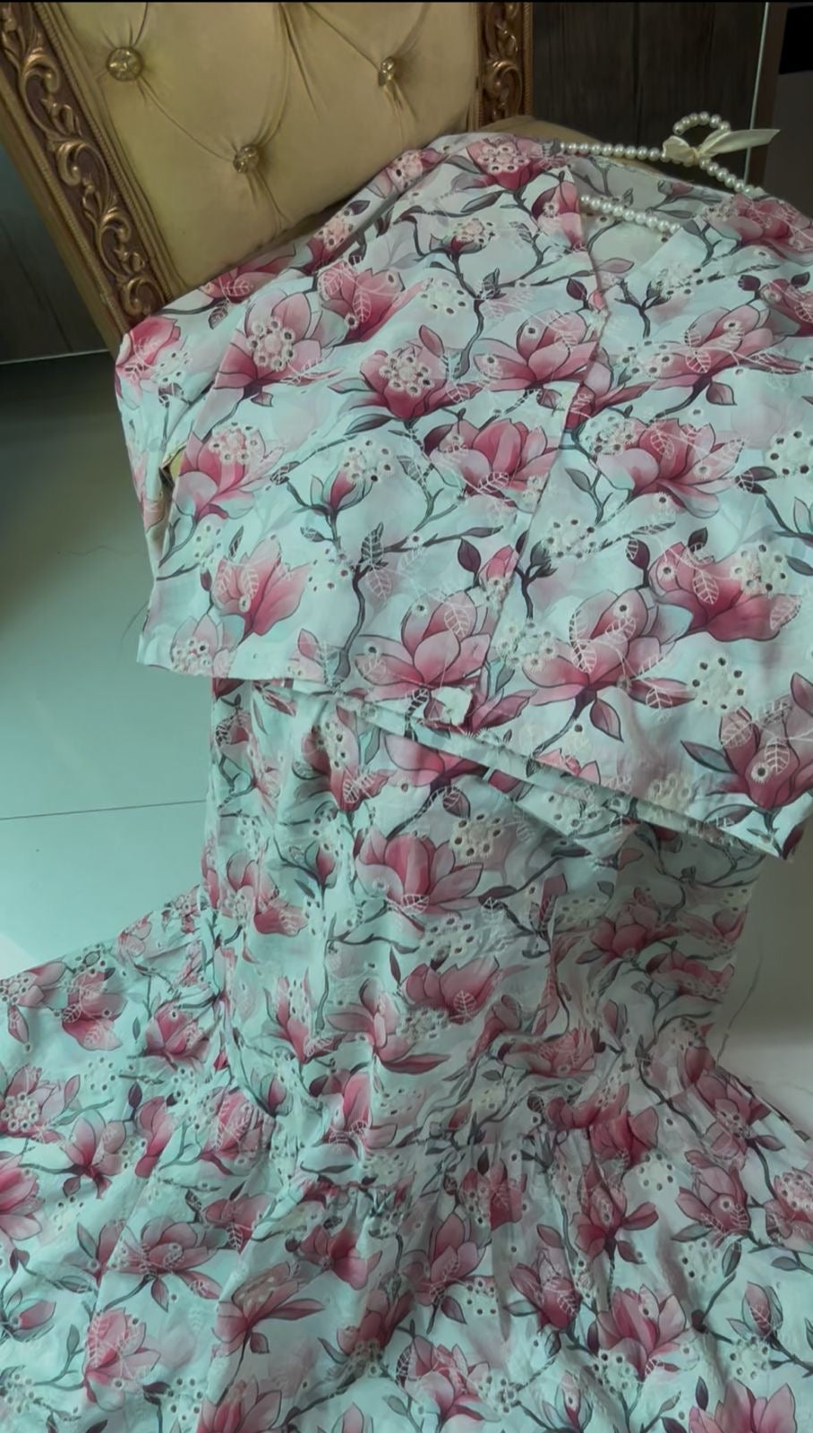 Nooré Luxe Embroidered Chikankari Skirt Set