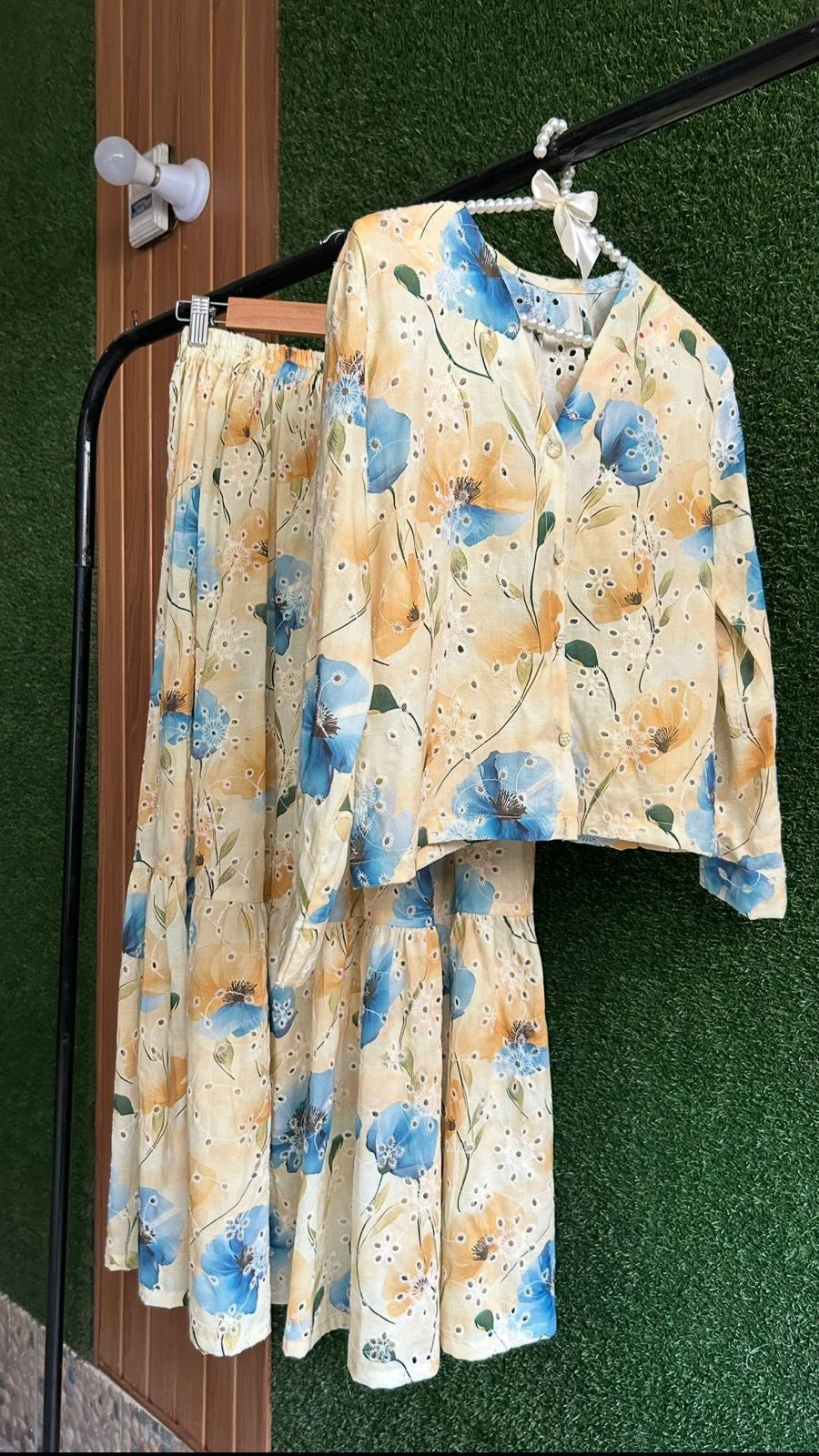 Nooré Luxe Embroidered Chikankari Skirt Set