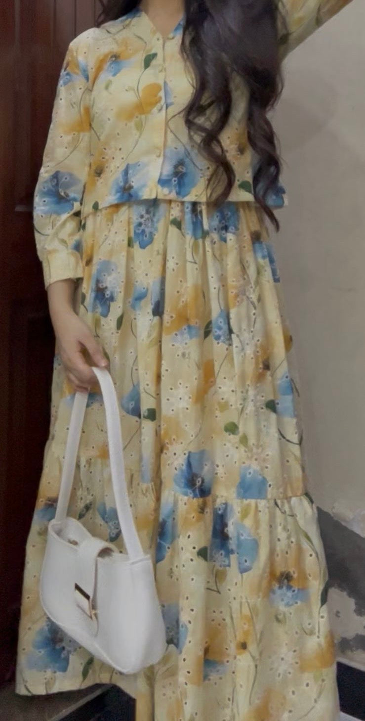 Nooré Luxe Embroidered Chikankari Skirt Set