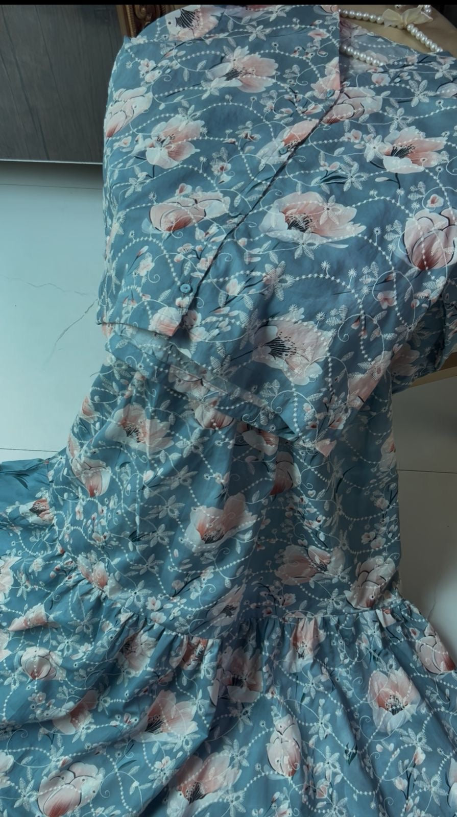 Nooré Luxe Embroidered Chikankari Skirt Set