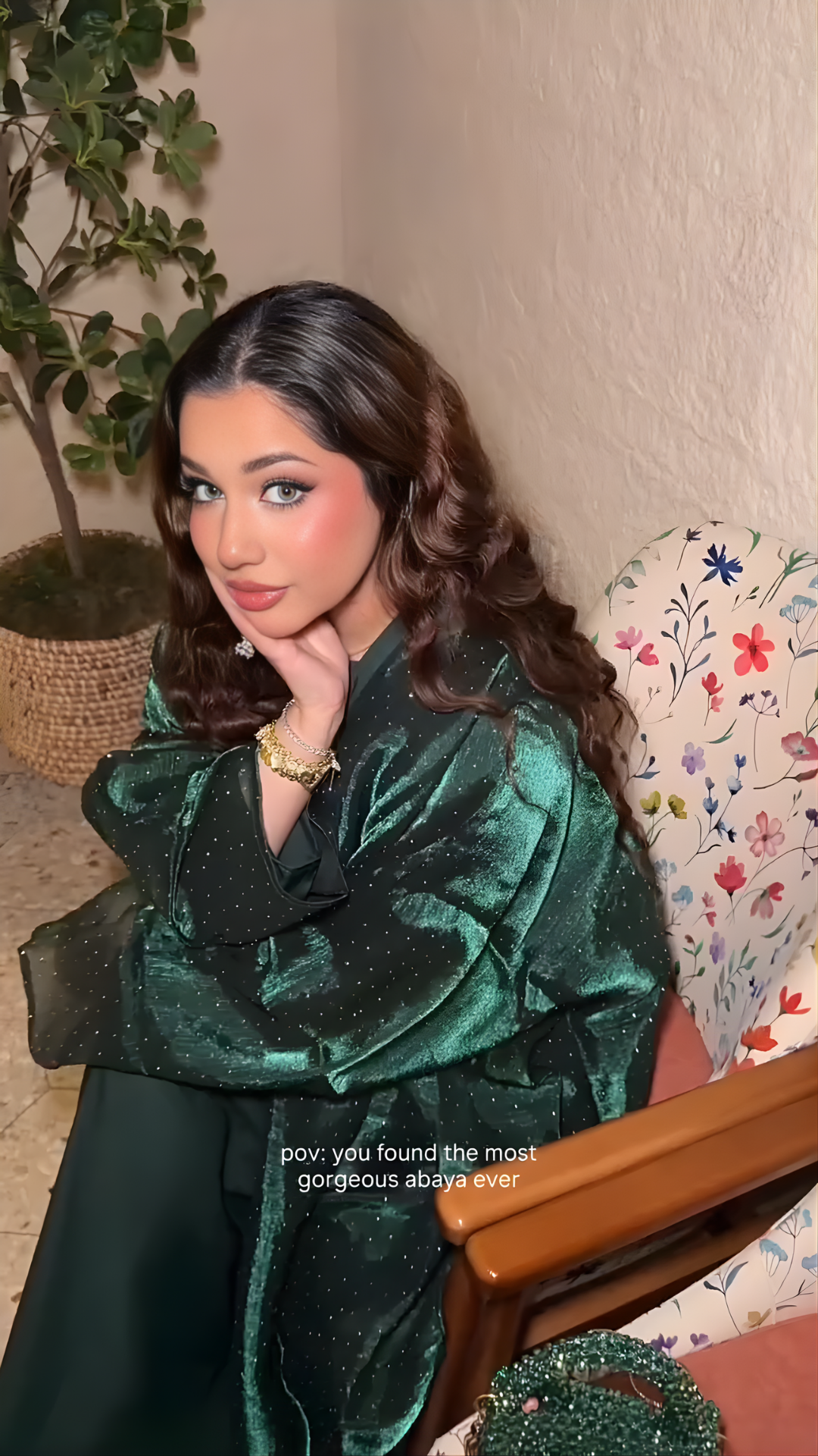 Rhinestone Luxe Silk Abaya