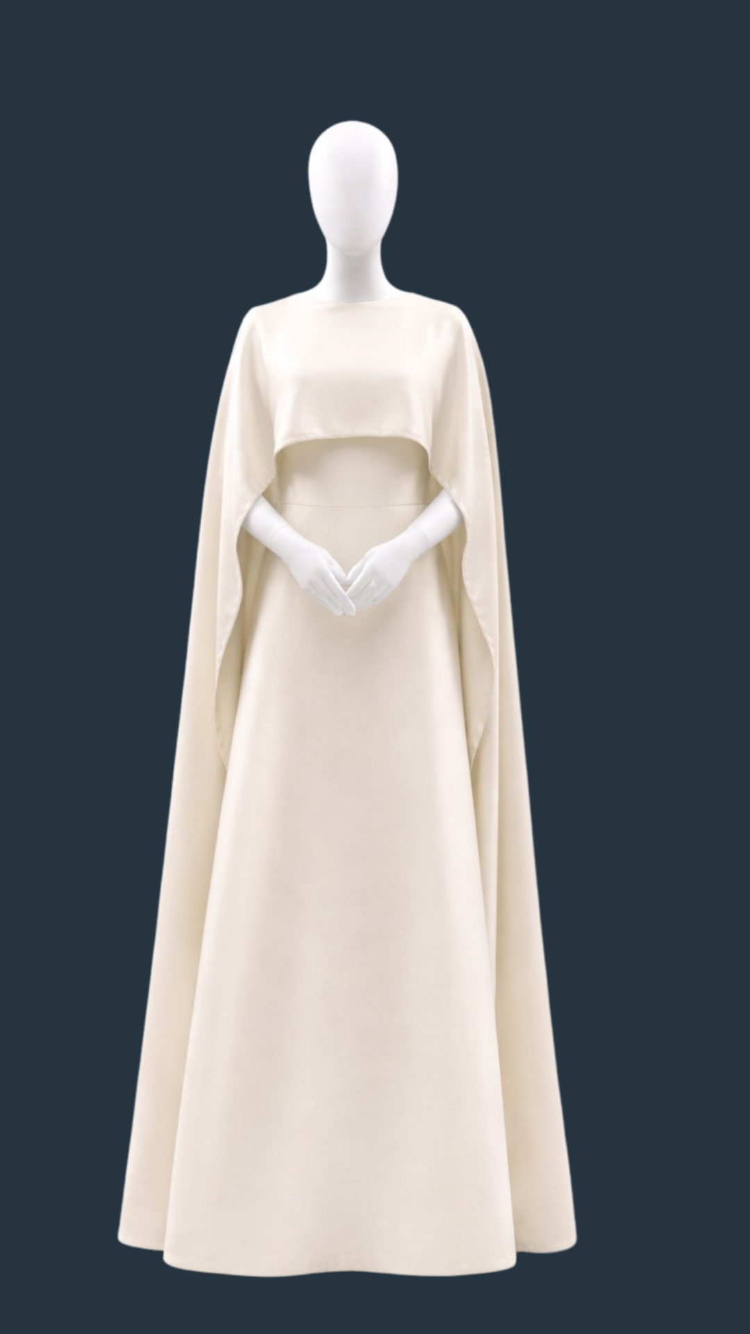 MONARCH SILK CAPE SHAWL DRESS | Half sleeves attach with the gown