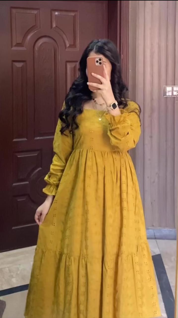 Zariah Luxe Chikankari Embroidered Grace Flow Frock